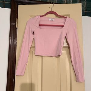 ARITZIA XS baby pink nylon long sleeve top